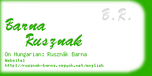 barna rusznak business card