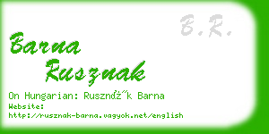 barna rusznak business card